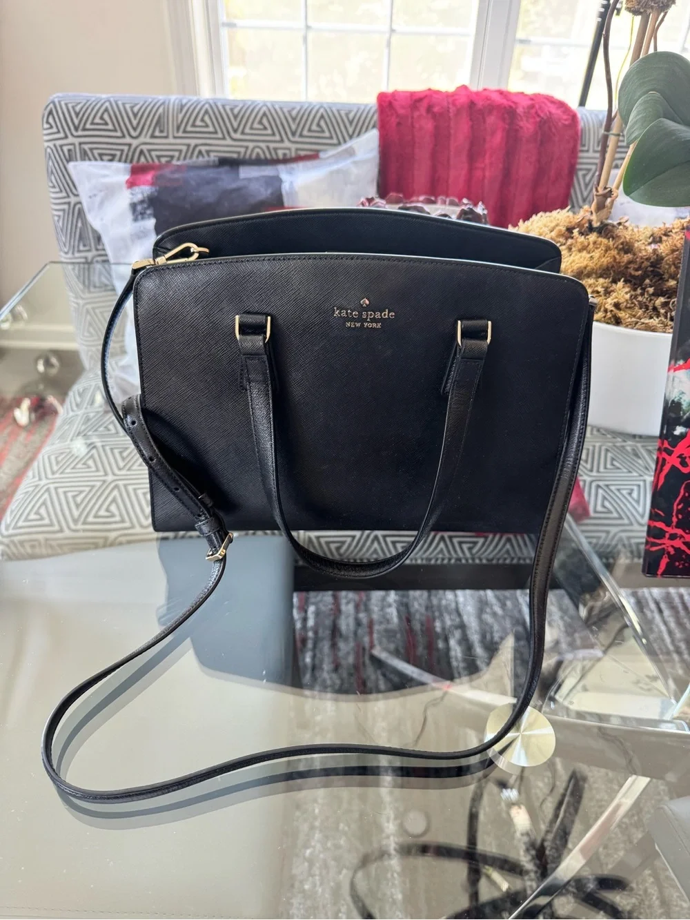 Kate Spade Perry Medium Satchel in Black